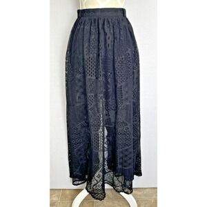 90s‎ Y2K Whimsigoth Black Lace Maxi Skirt Goth Fairy Grunge Witchy Boho Small